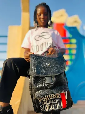 Sac SurMesure en cuir et tissu africain